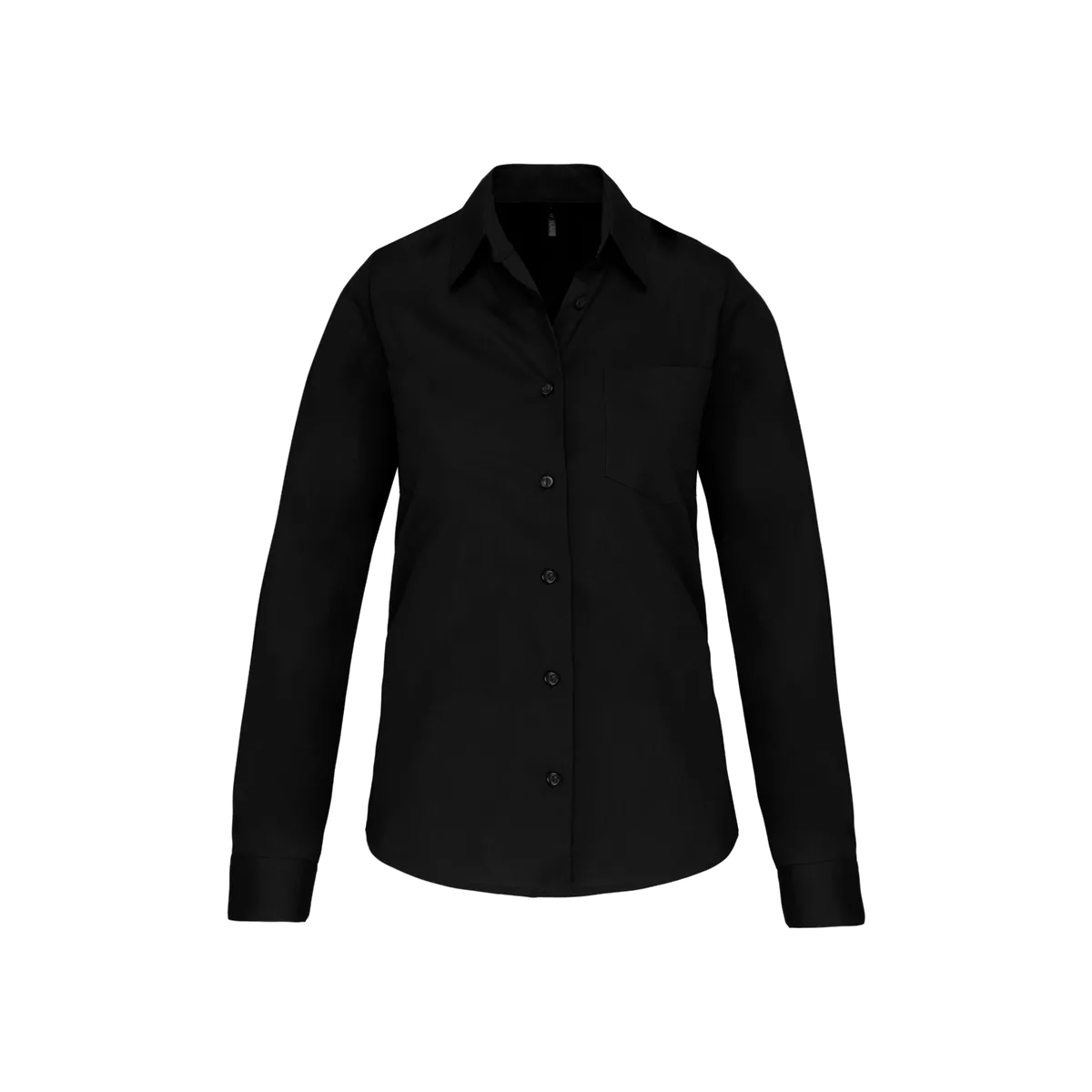 Dames poplin blouse lange mouwen Black