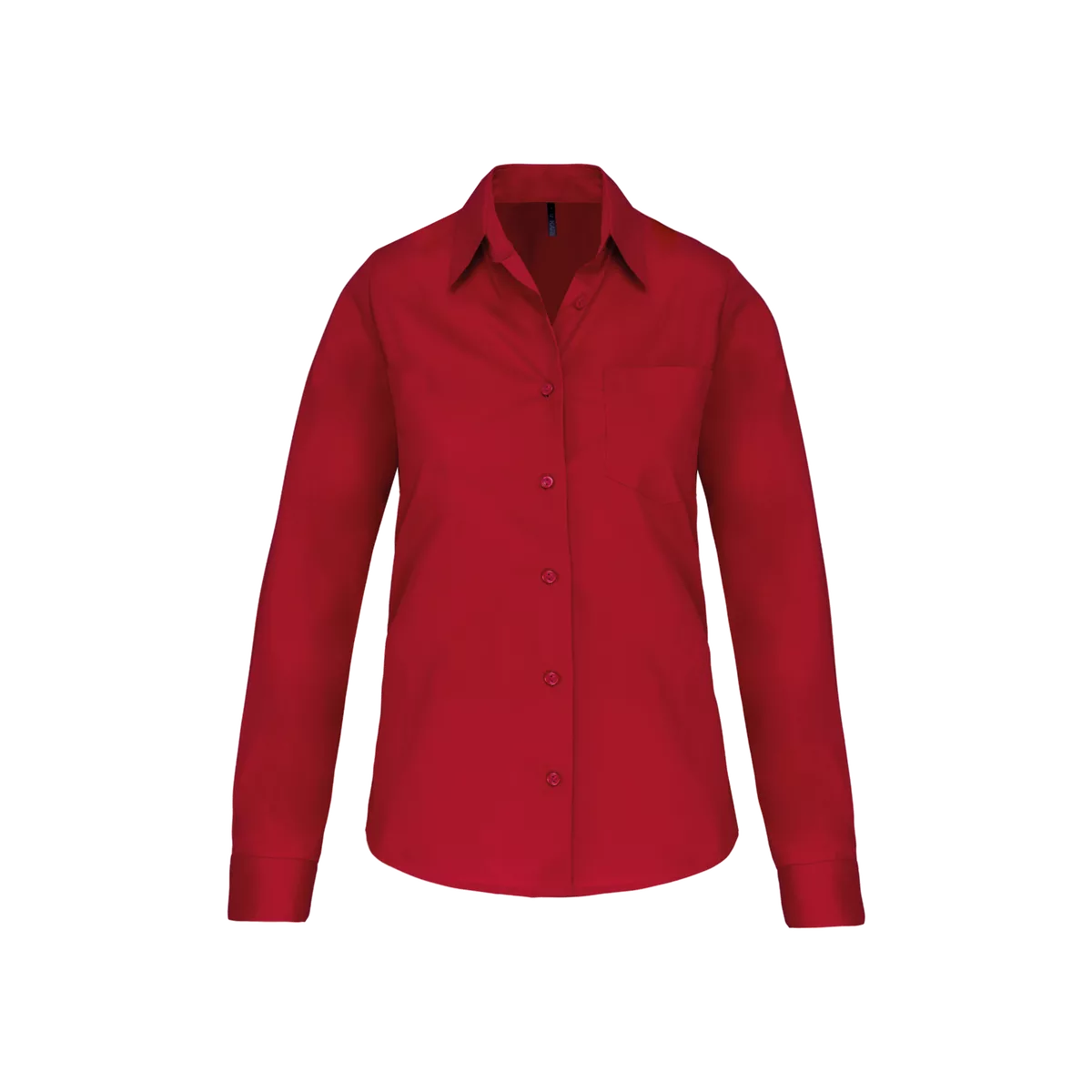 Dames poplin blouse lange mouwen Classic Red