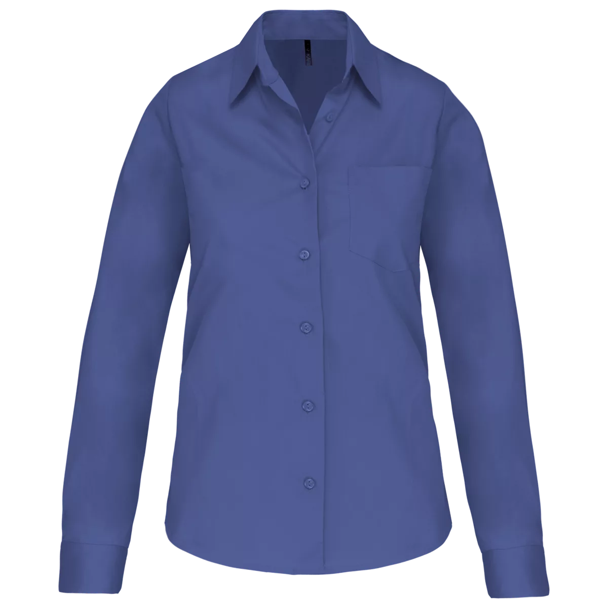 Dames poplin blouse lange mouwen Cobalt Blue