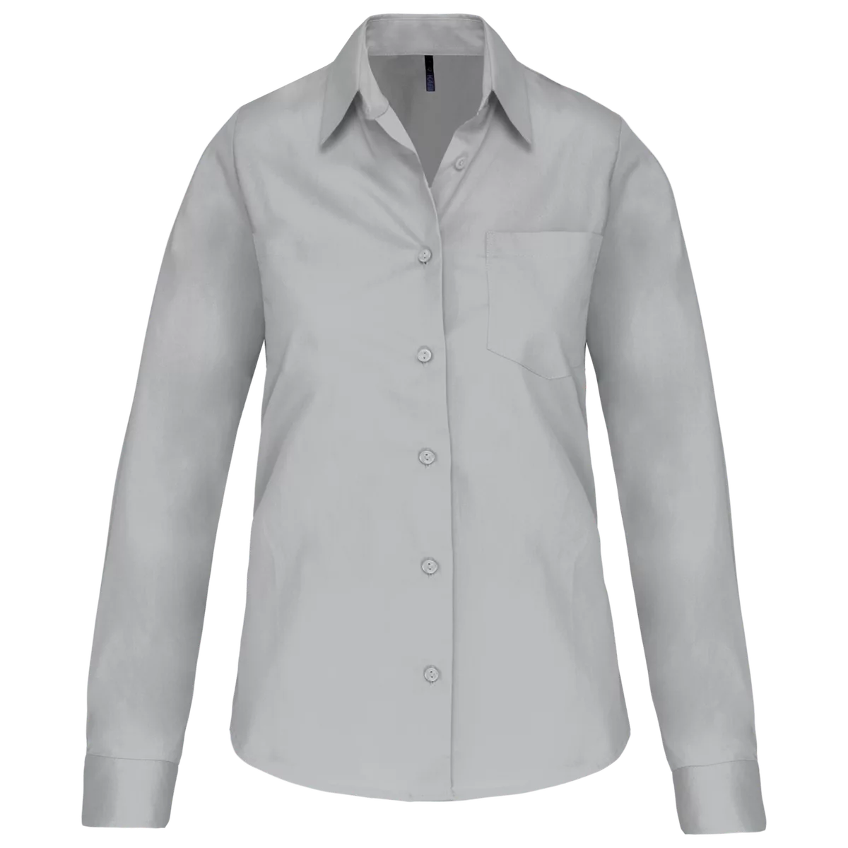 Dames poplin blouse lange mouwen Snow Grey
