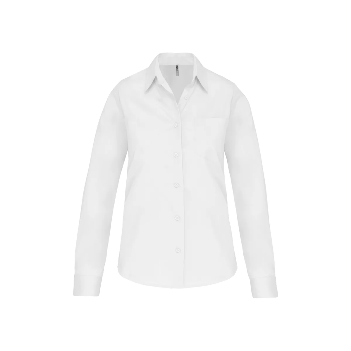 Dames poplin blouse lange mouwen White