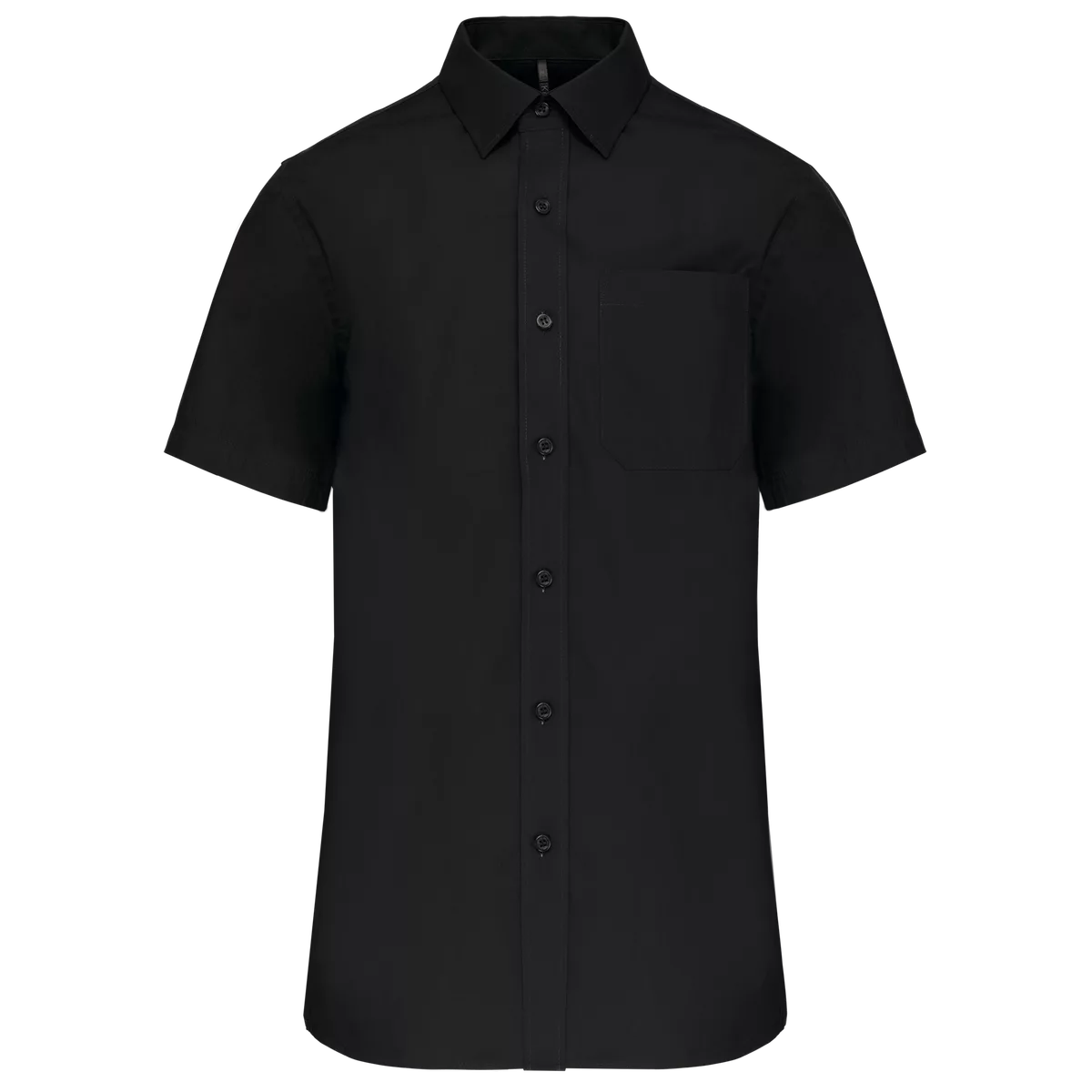 Heren poplin overhemd korte mouwen Black