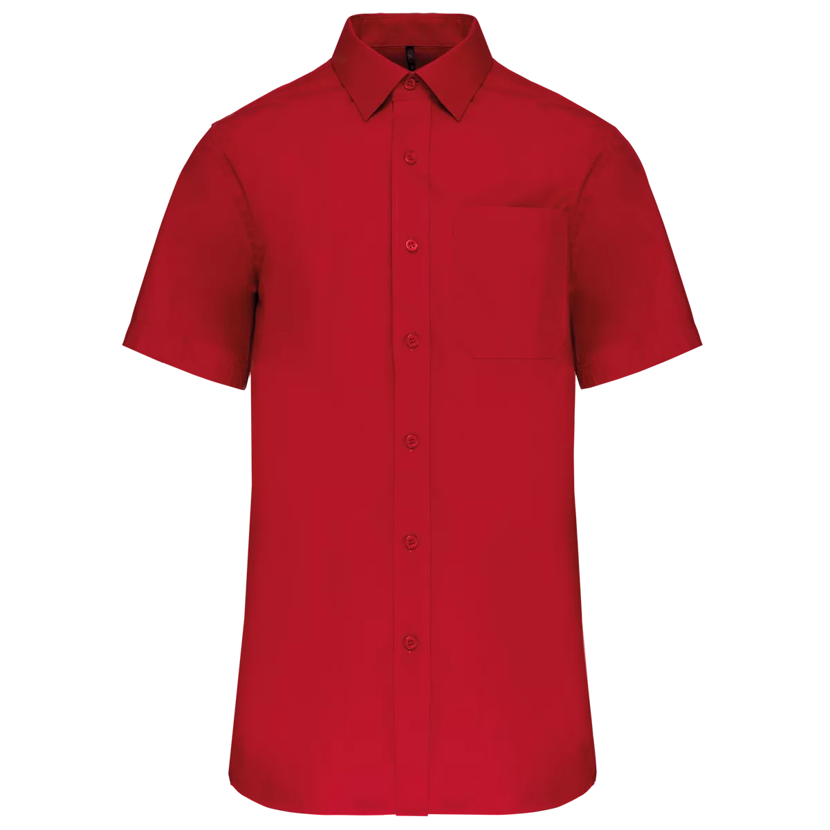 Heren poplin overhemd korte mouwen Classic Red