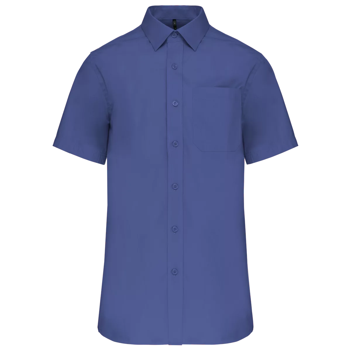 Heren poplin overhemd korte mouwen Cobalt Blue