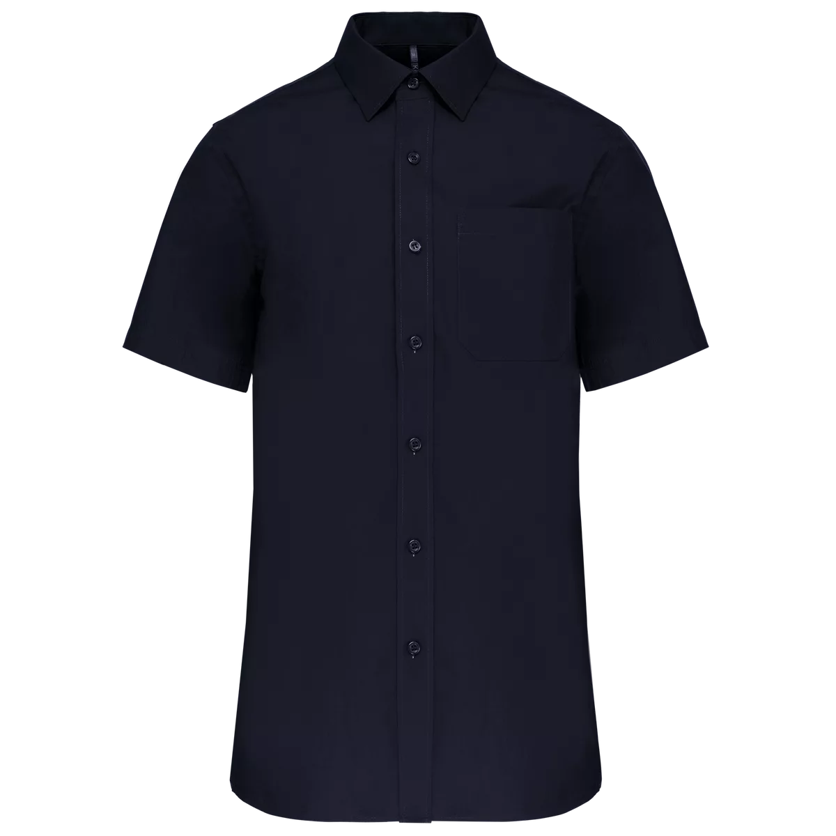 Heren poplin overhemd korte mouwen Navy