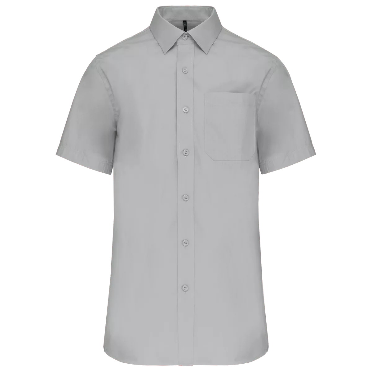 Heren poplin overhemd korte mouwen Snow Grey