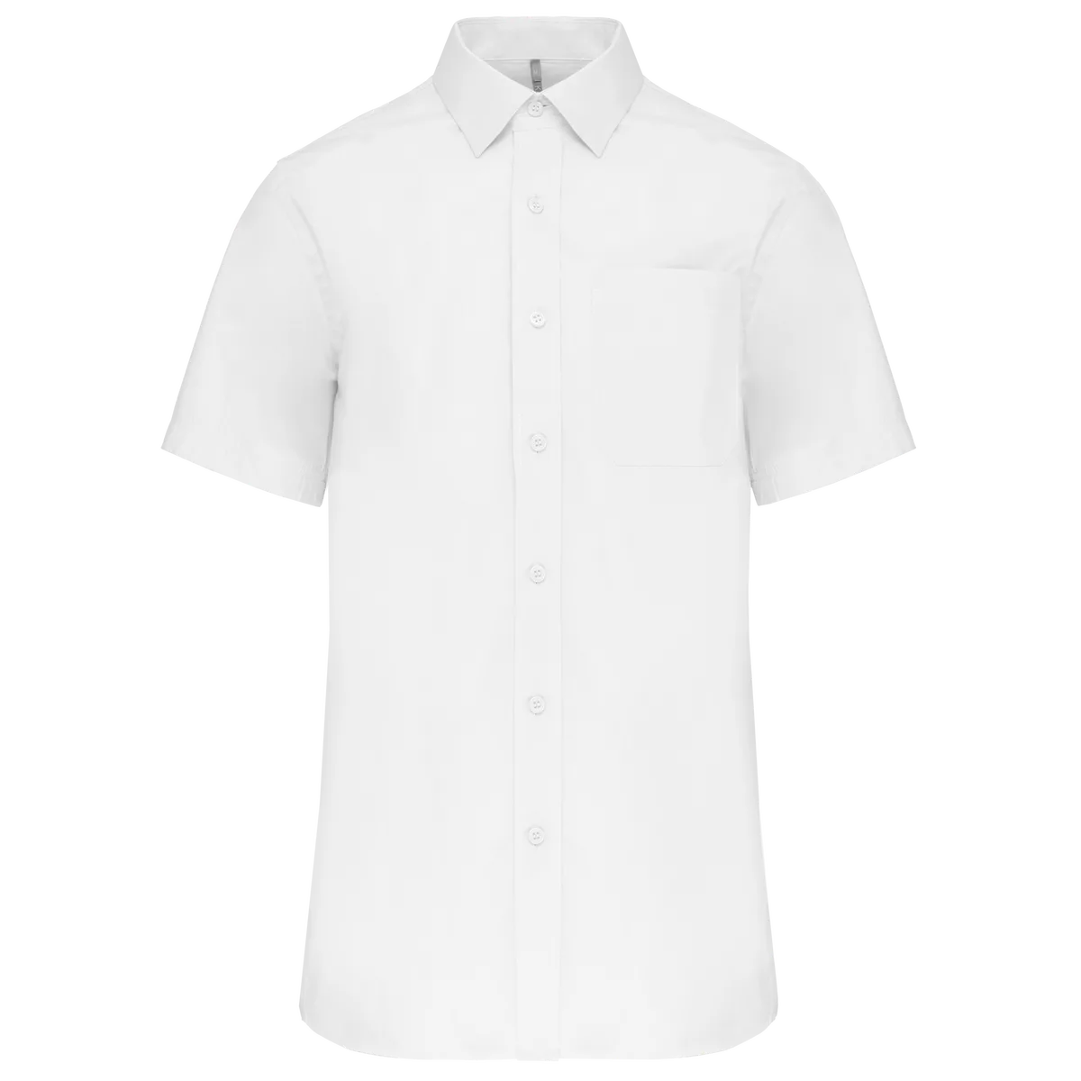 Heren poplin overhemd korte mouwen White