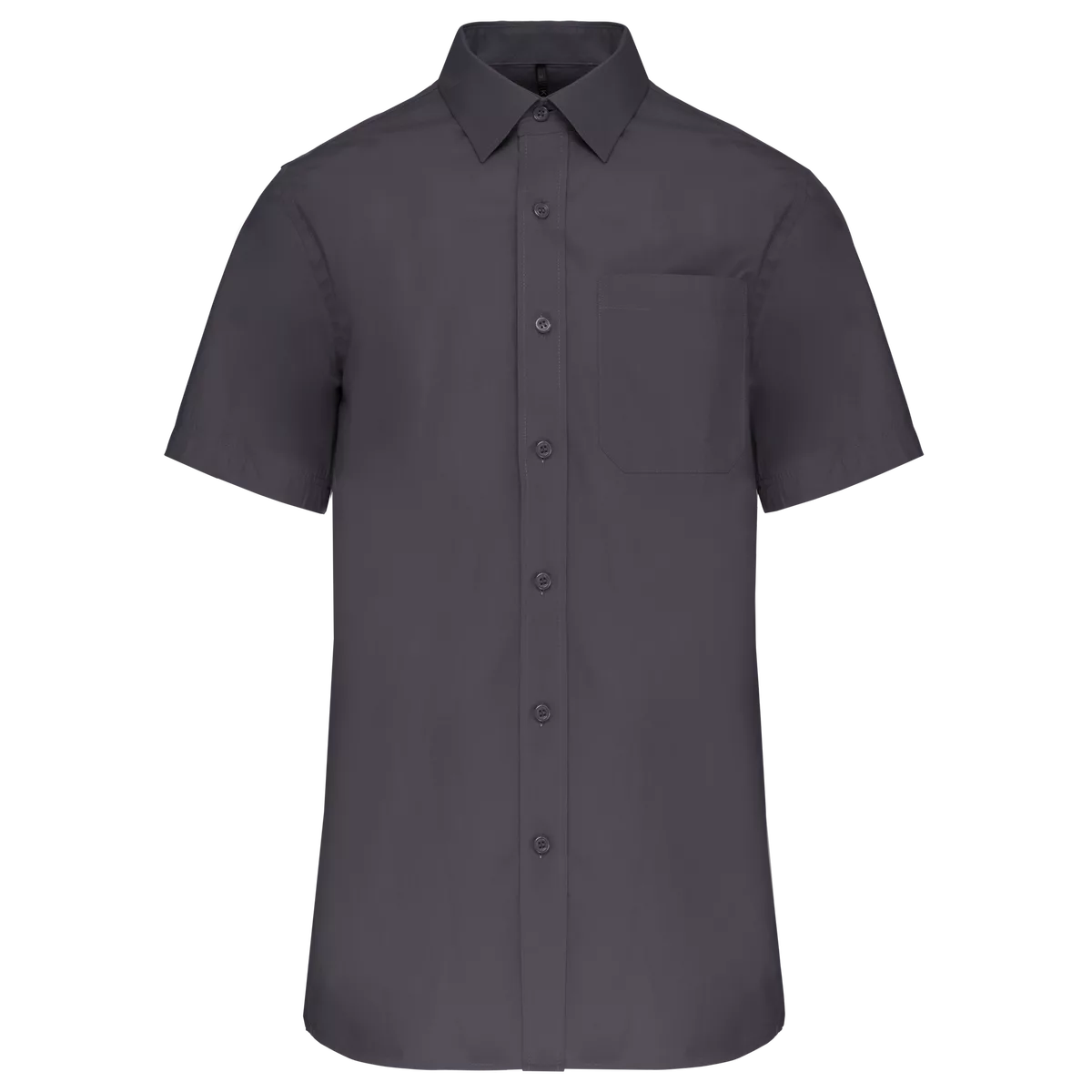 Heren poplin overhemd korte mouwen Zinc