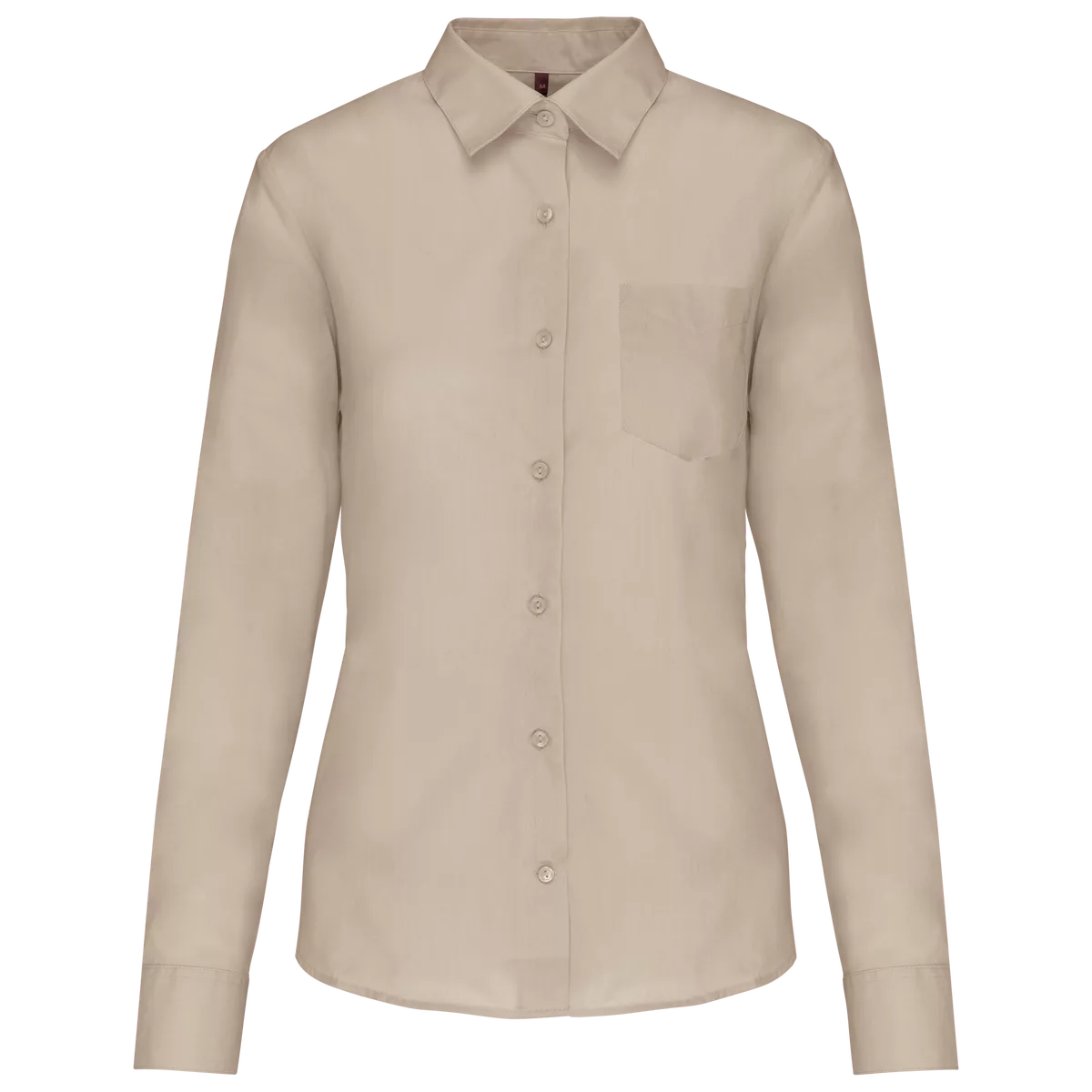Overhemd in onderhoudsvriendelijk polykatoen-popeline dames Beige