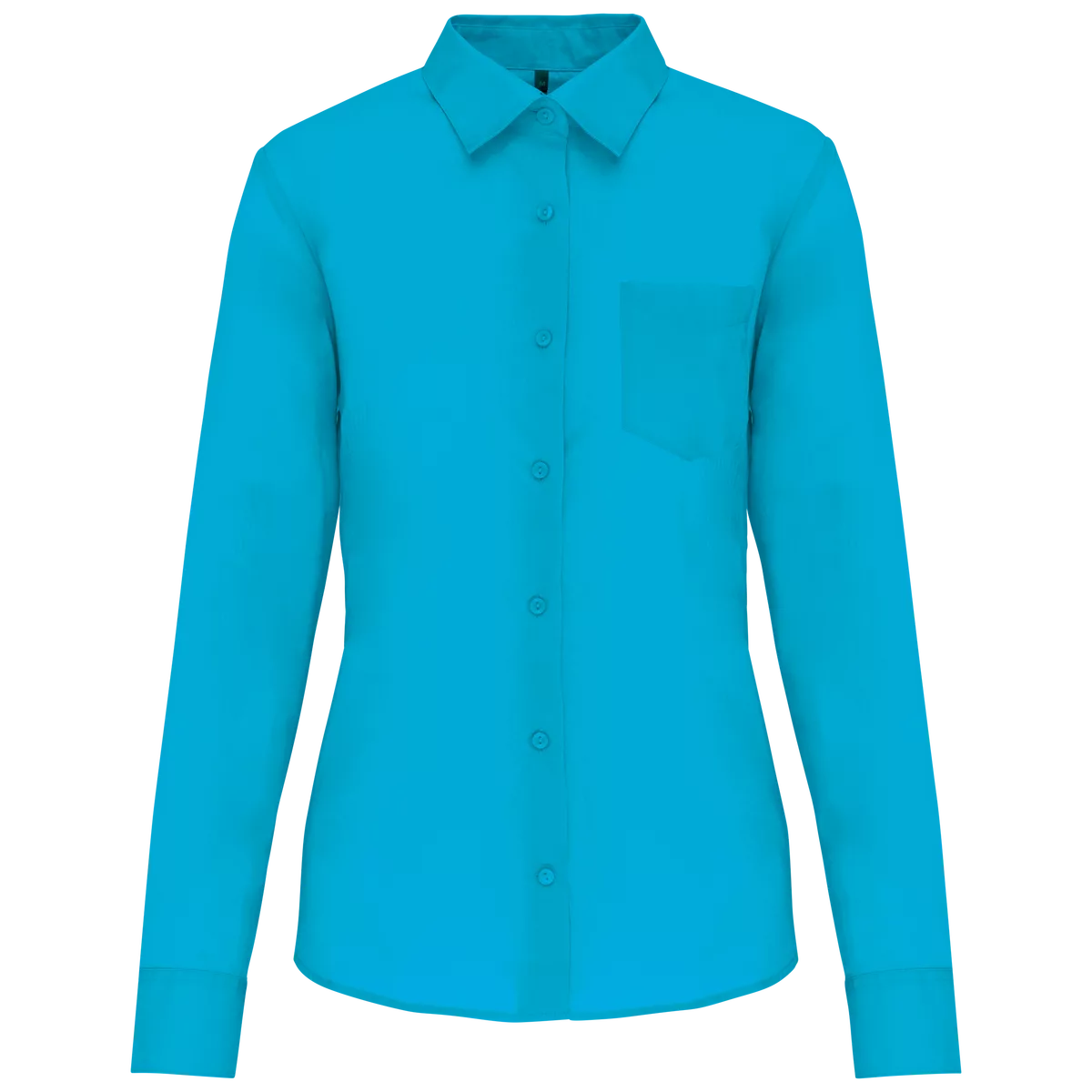 Overhemd in onderhoudsvriendelijk polykatoen-popeline dames Bright Turquoise
