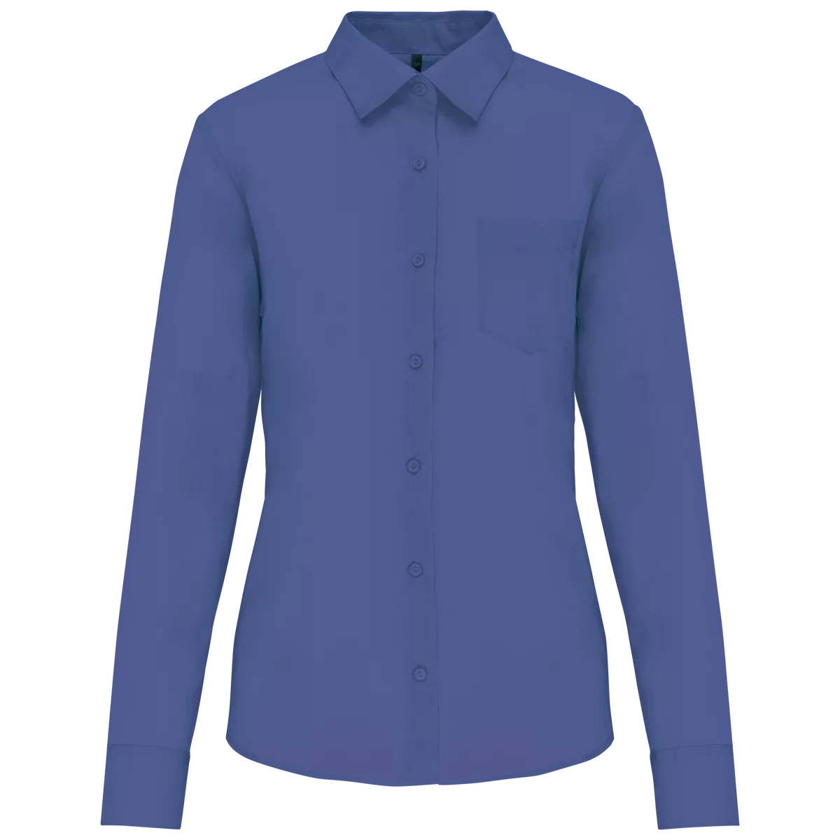 Overhemd in onderhoudsvriendelijk polykatoen-popeline dames Cobalt Blue
