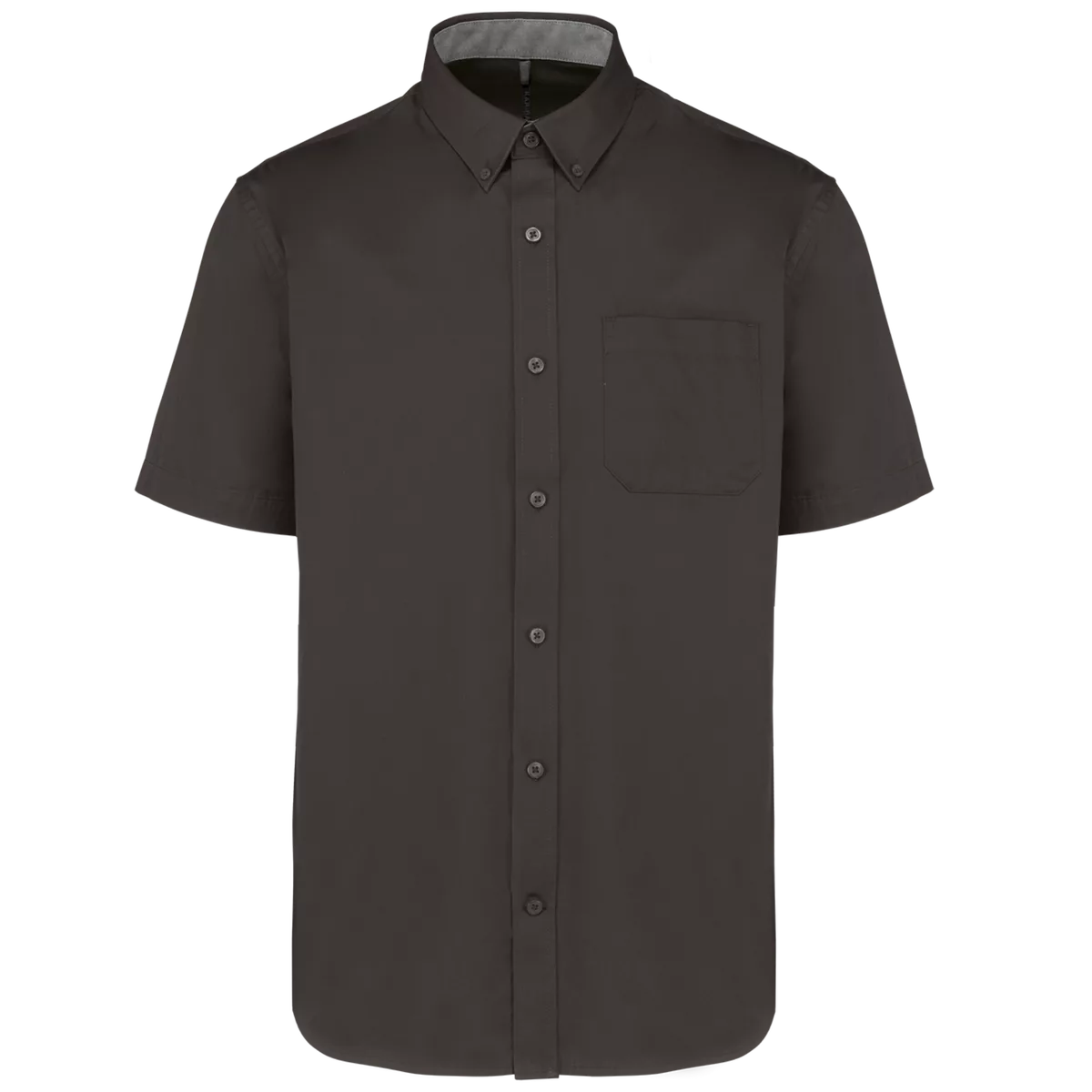 Katoenen herenoverhemd met korte mouwen “Ariana” Dark Grey