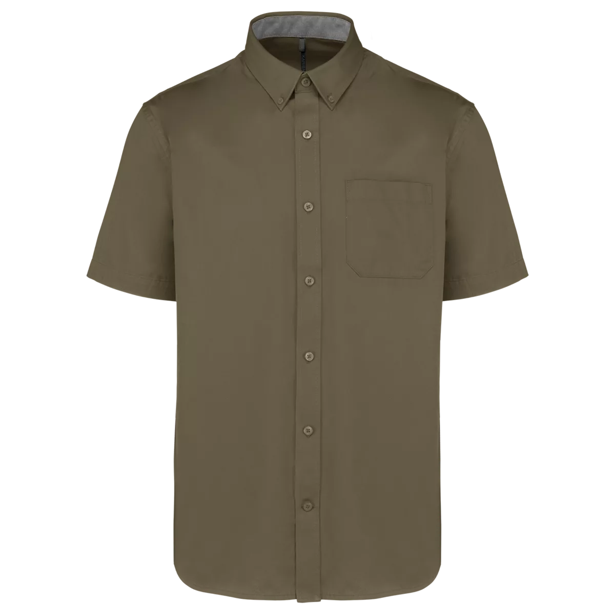Katoenen herenoverhemd met korte mouwen “Ariana” Light khaki