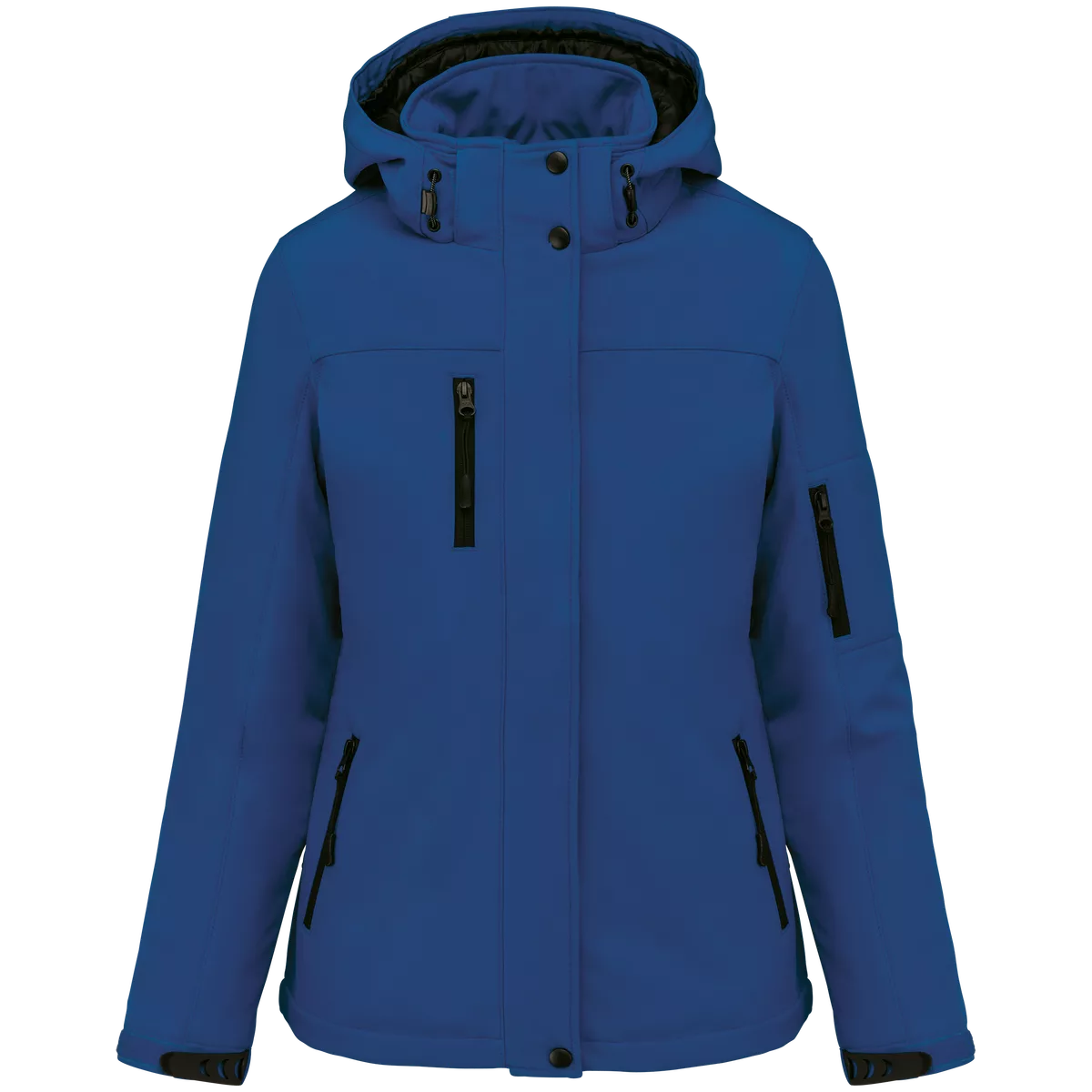 Gewatteerde softshell damesparka met capuchon Dark Royal Blue