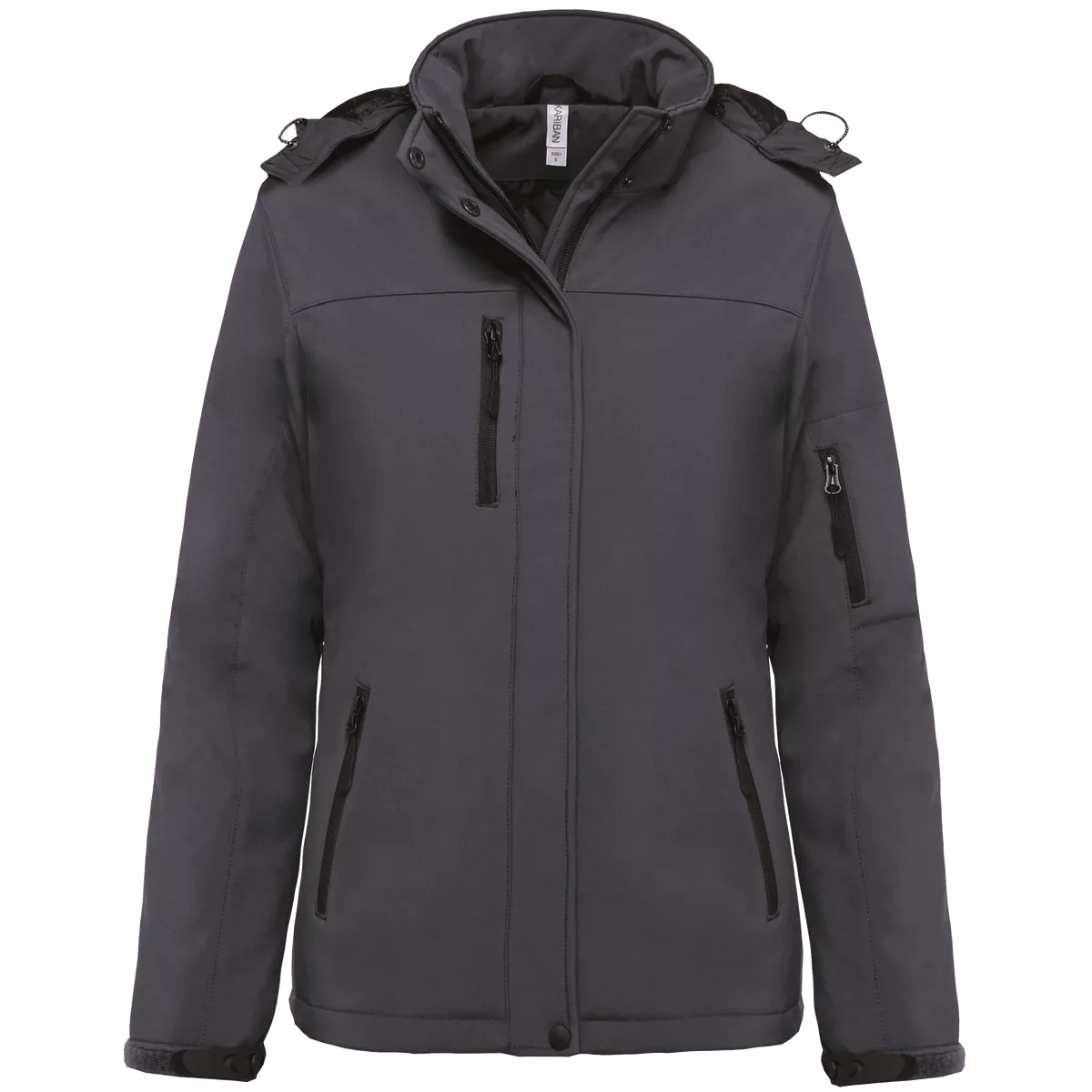 Gewatteerde softshell damesparka met capuchon Titanium