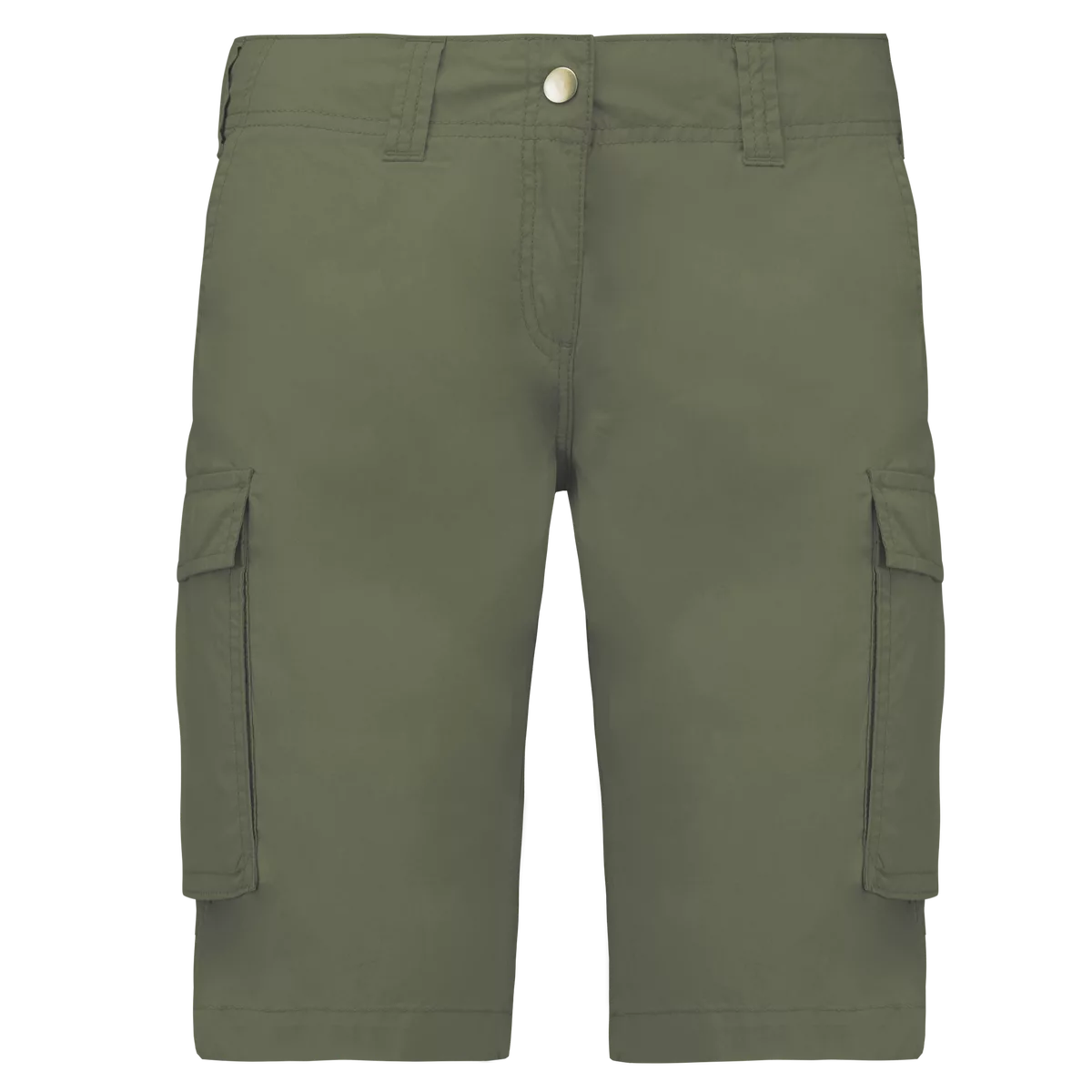 Lichte damesbermuda met diverse zakken Light khaki