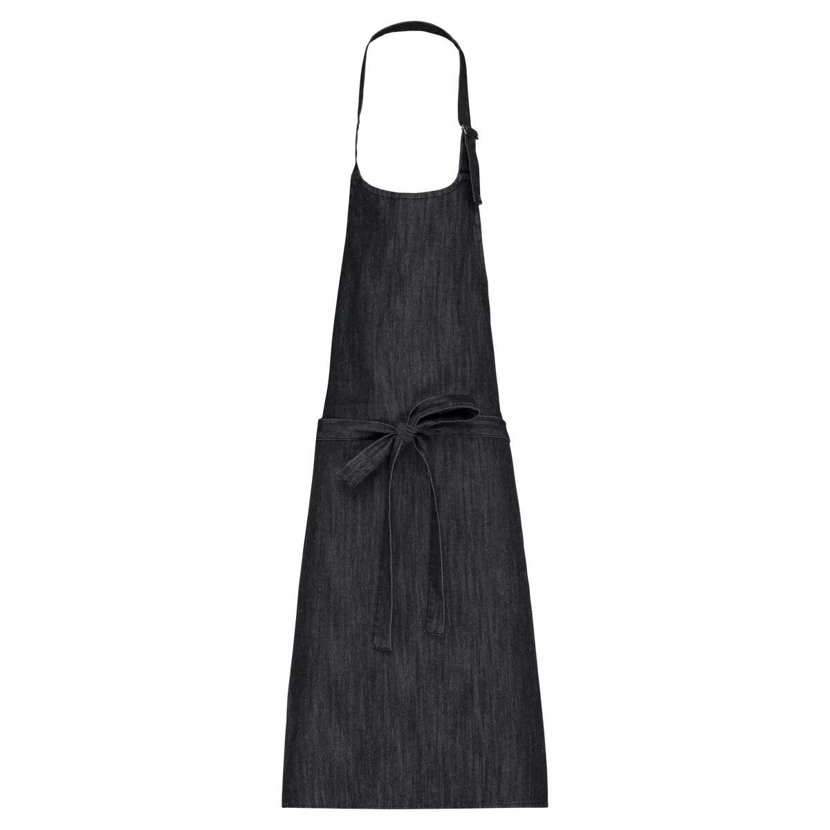 Schort van polykatoen zonder zak Black Denim