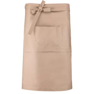 Katoenen lang schort Beige