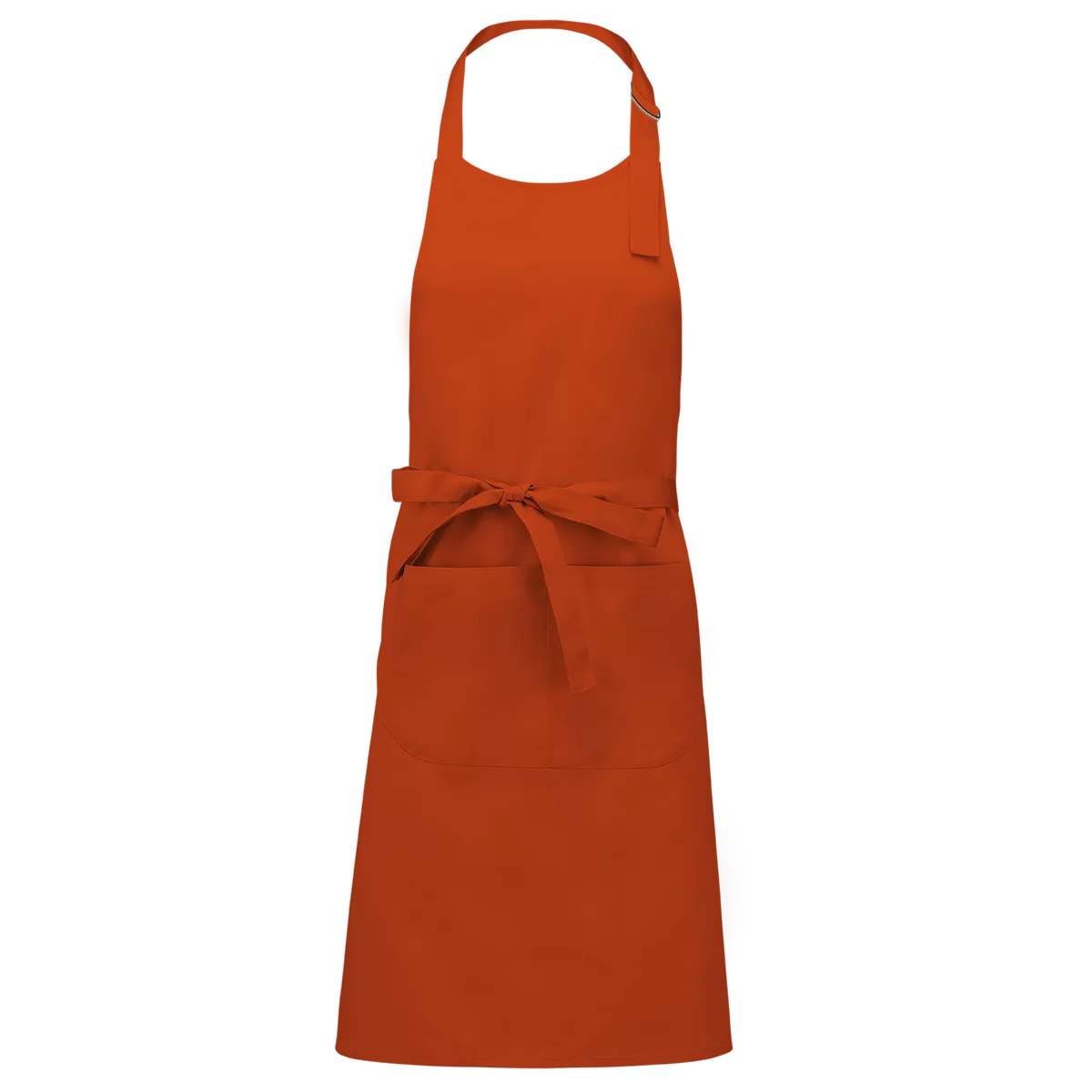 Schort van Polykatoen met zak Burnt Orange