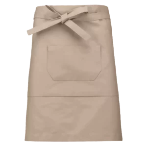 Polykatoen halflang schort Beige