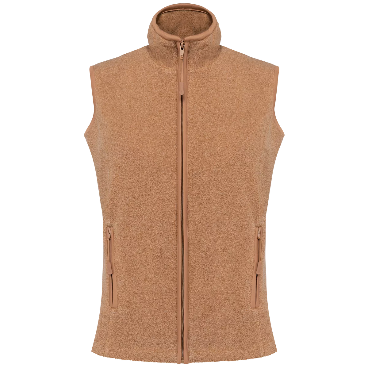 Bodywarmer van microfleece dames Camel Heather
