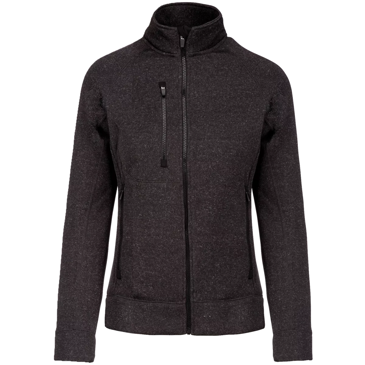 Heather damesvest met rits Dark Grey Melange