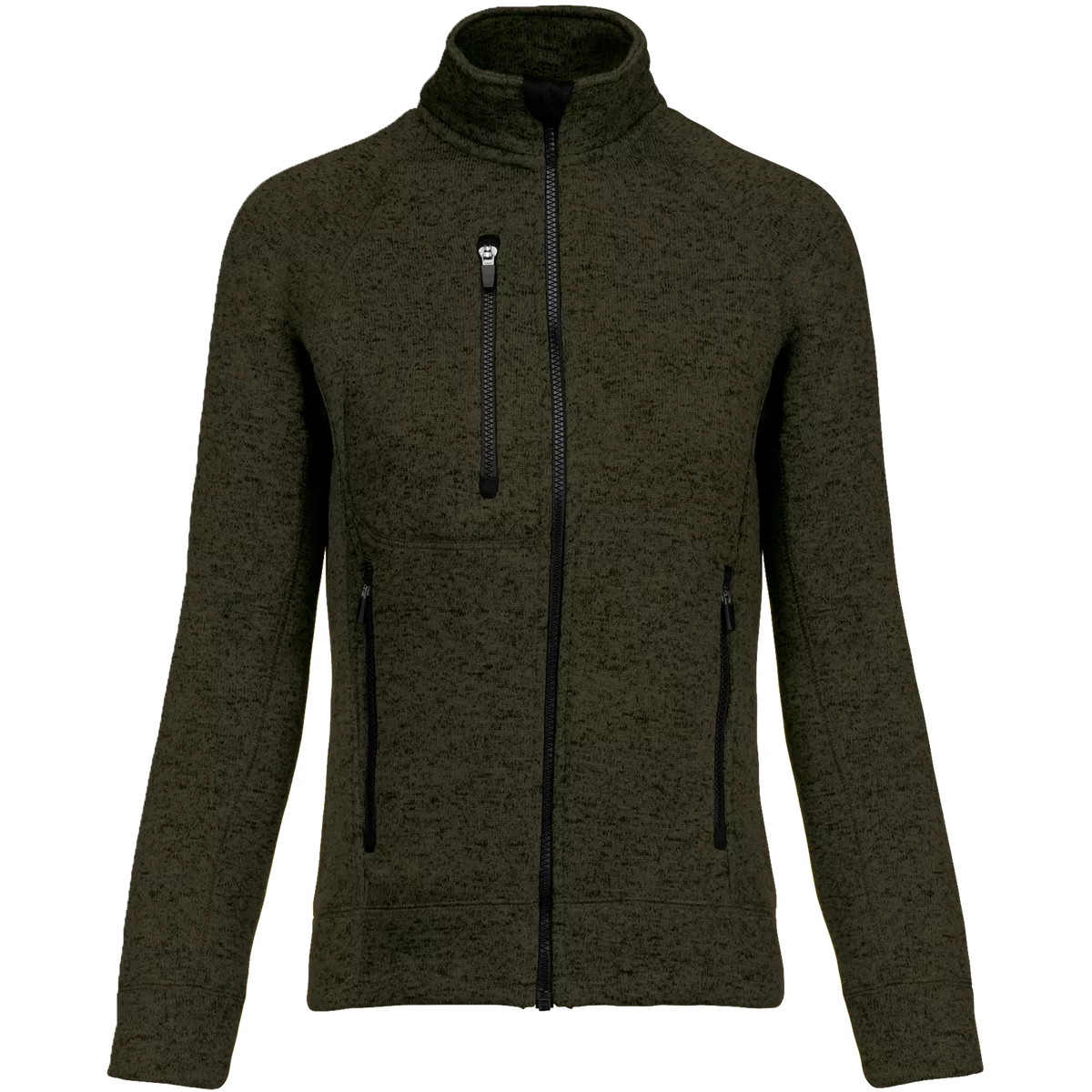 Heather damesvest met rits Dark Khaki Melange