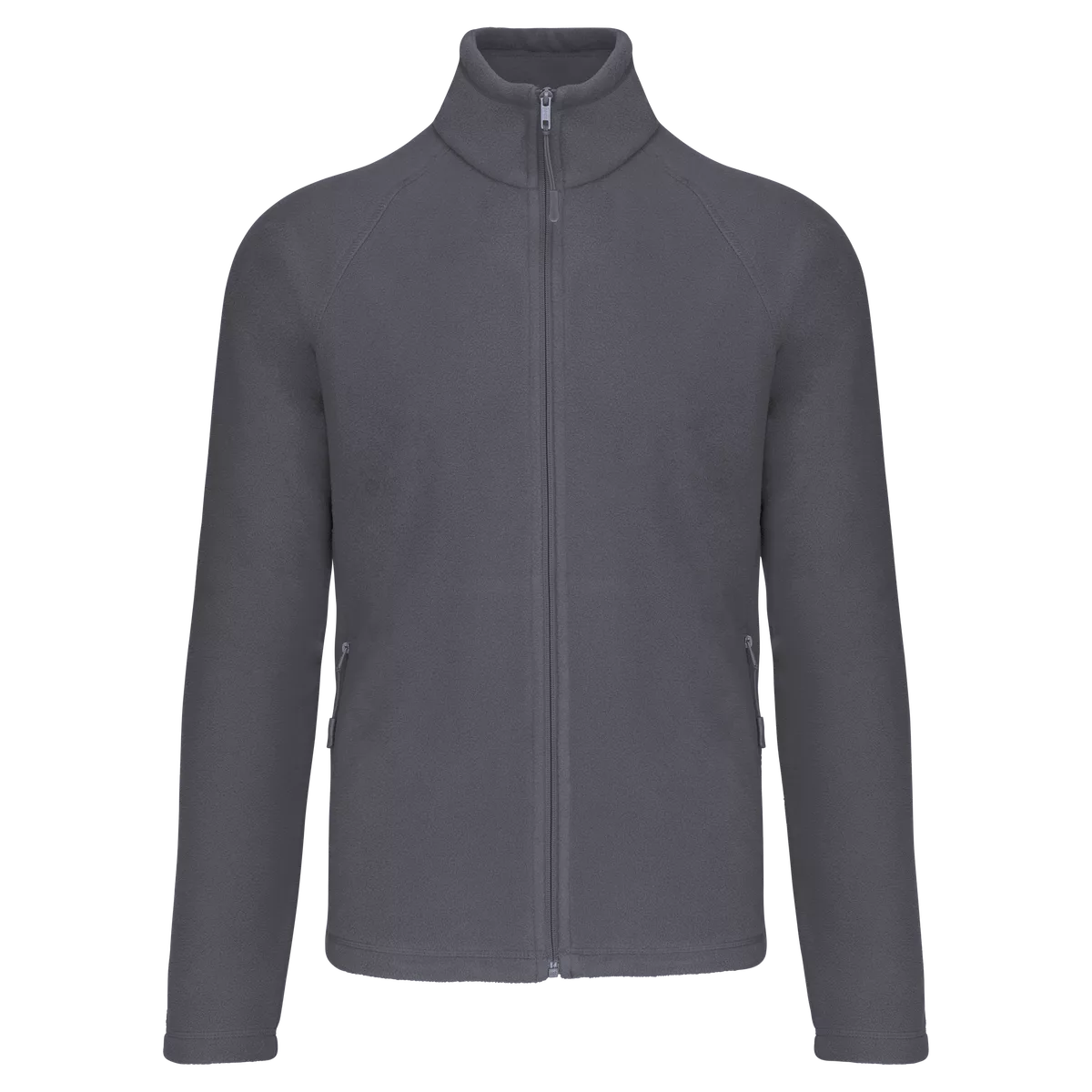 Microfleece met rits en raglanmouwen heren Convoy Grey