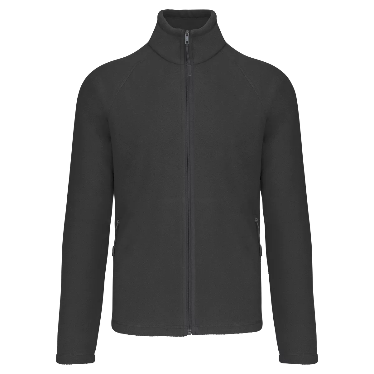 Microfleece met rits en raglanmouwen heren Dark Grey