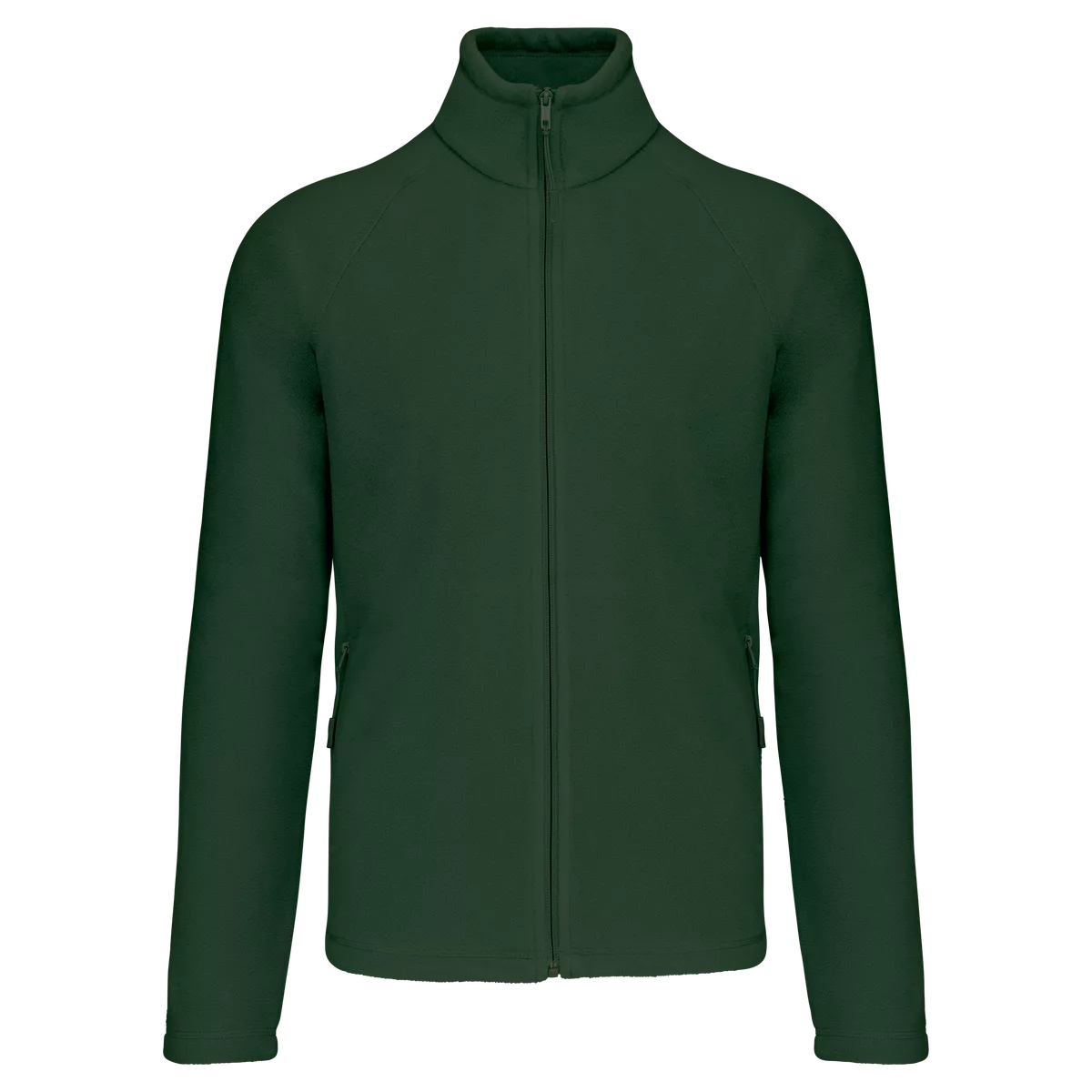 Microfleece met rits en raglanmouwen heren Forest Green