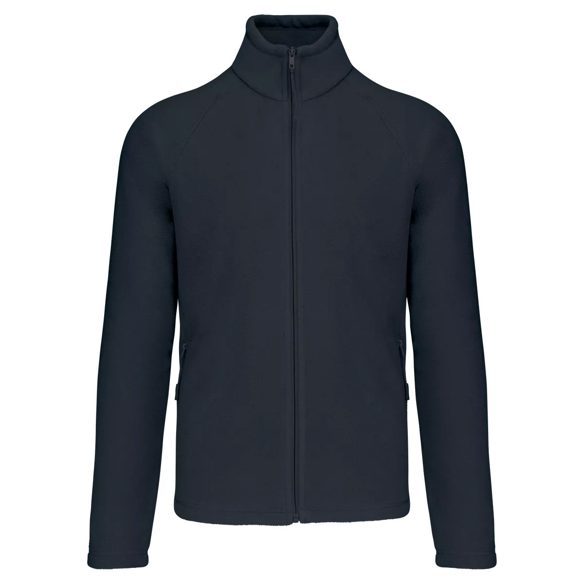 Microfleece met rits en raglanmouwen heren Navy