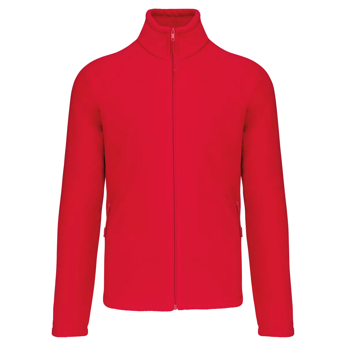 Microfleece met rits en raglanmouwen heren Red