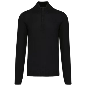 Heren pullover met ritskraag Black