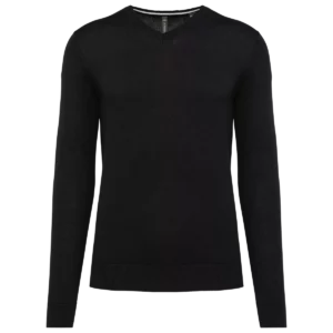 Ecologische herentrui met V-hals Black