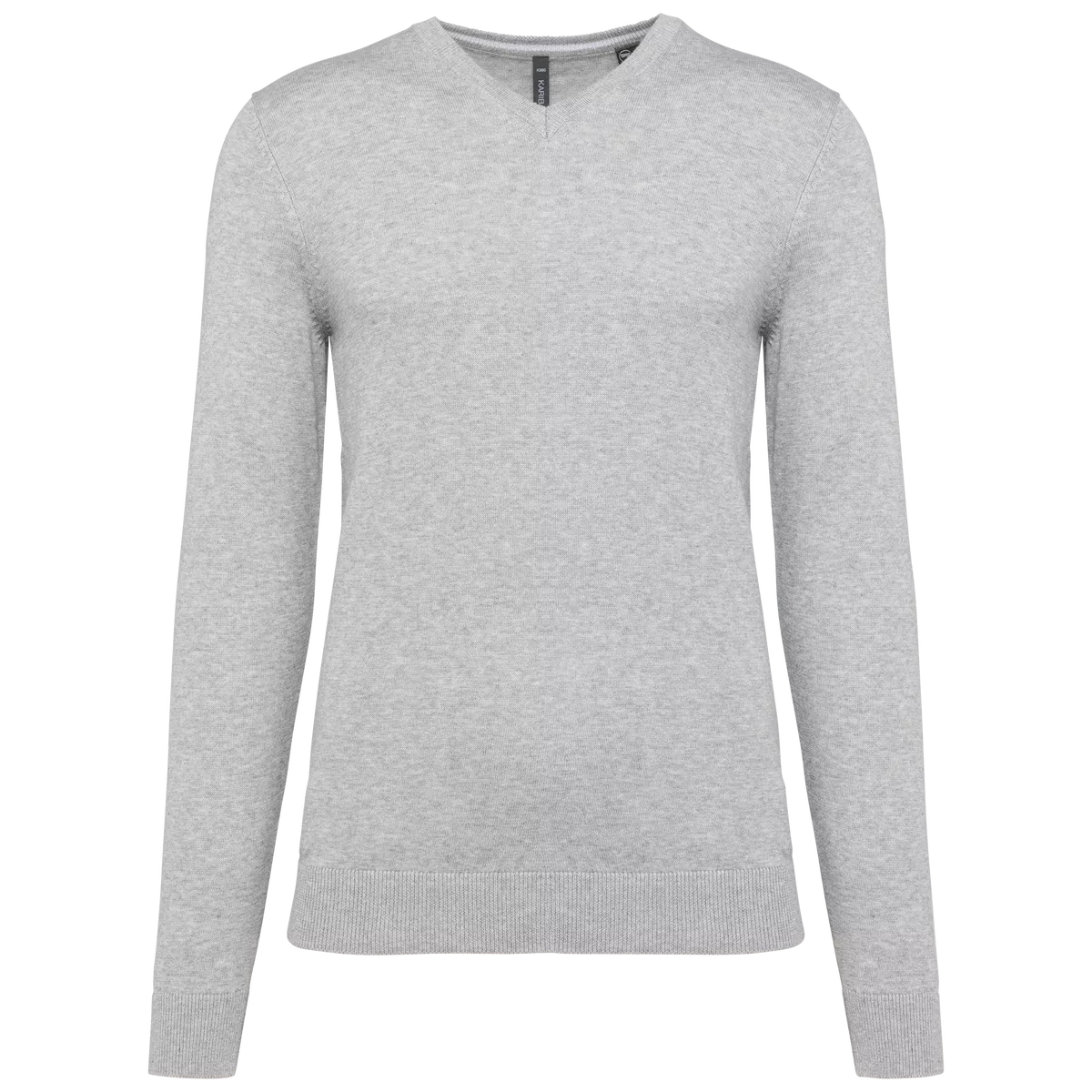 Ecologische herentrui met V-hals Light grey heather