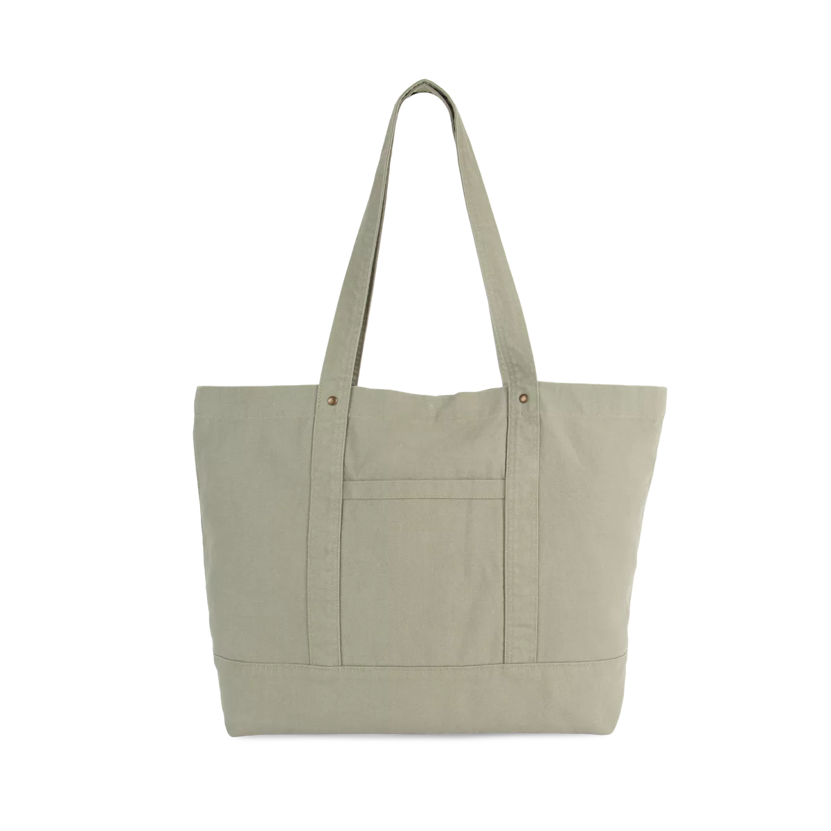 Grote shopper met zijzak Washed Green Clay
