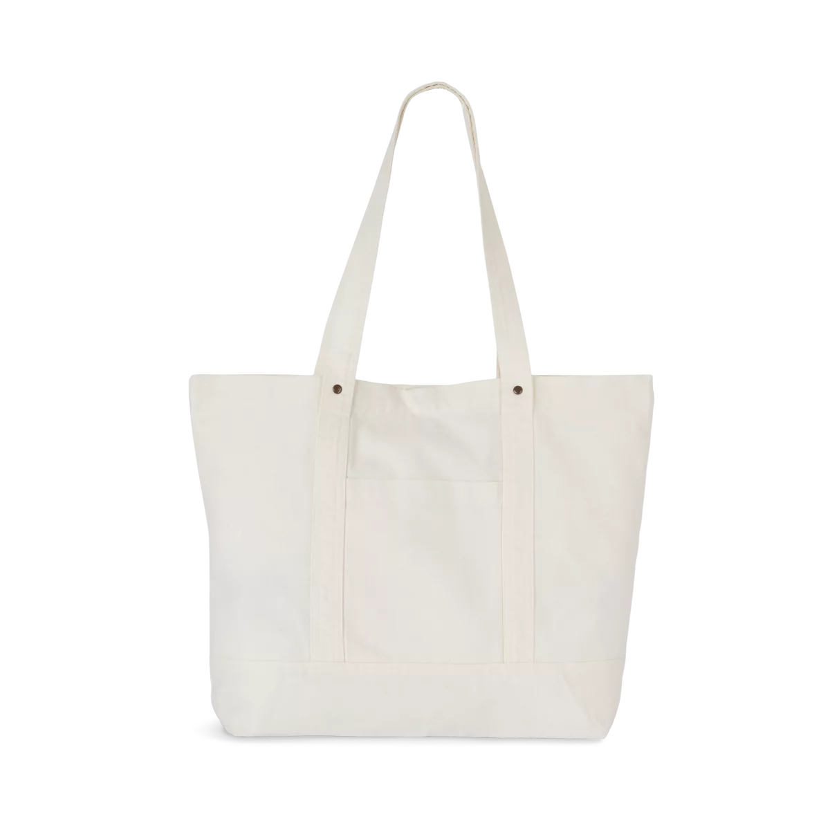 Grote shopper met zijzak Washed Ivory