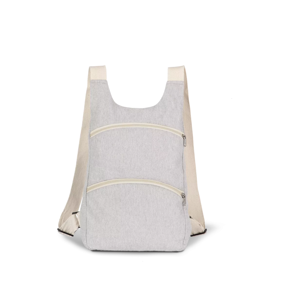 Gerecyclede rugzak met anti-diefstalzak op de achterkant. Pebble Grey / Ecume