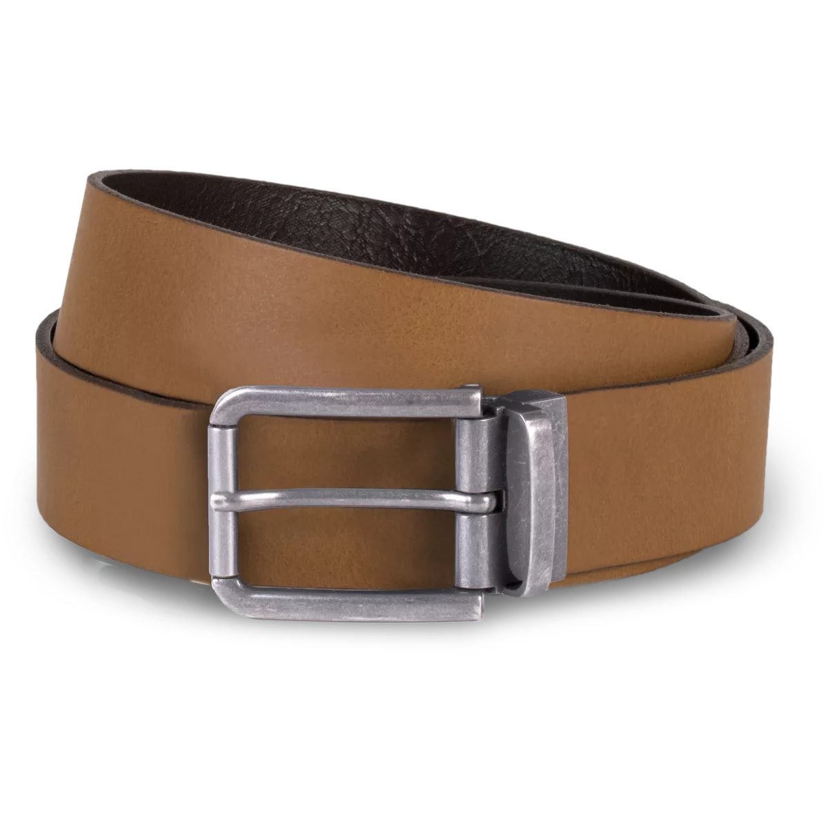 Riem van leer met onafgewerkte rand – 35 mm Cognac