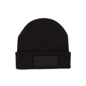 Gerecyclede muts met patch Black