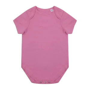 Body met korte mouwen van biologisch katoen Bright pink