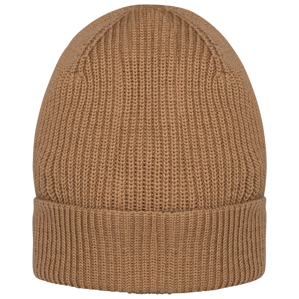 Ecologische uniseks muts van merinoswol Dark camel