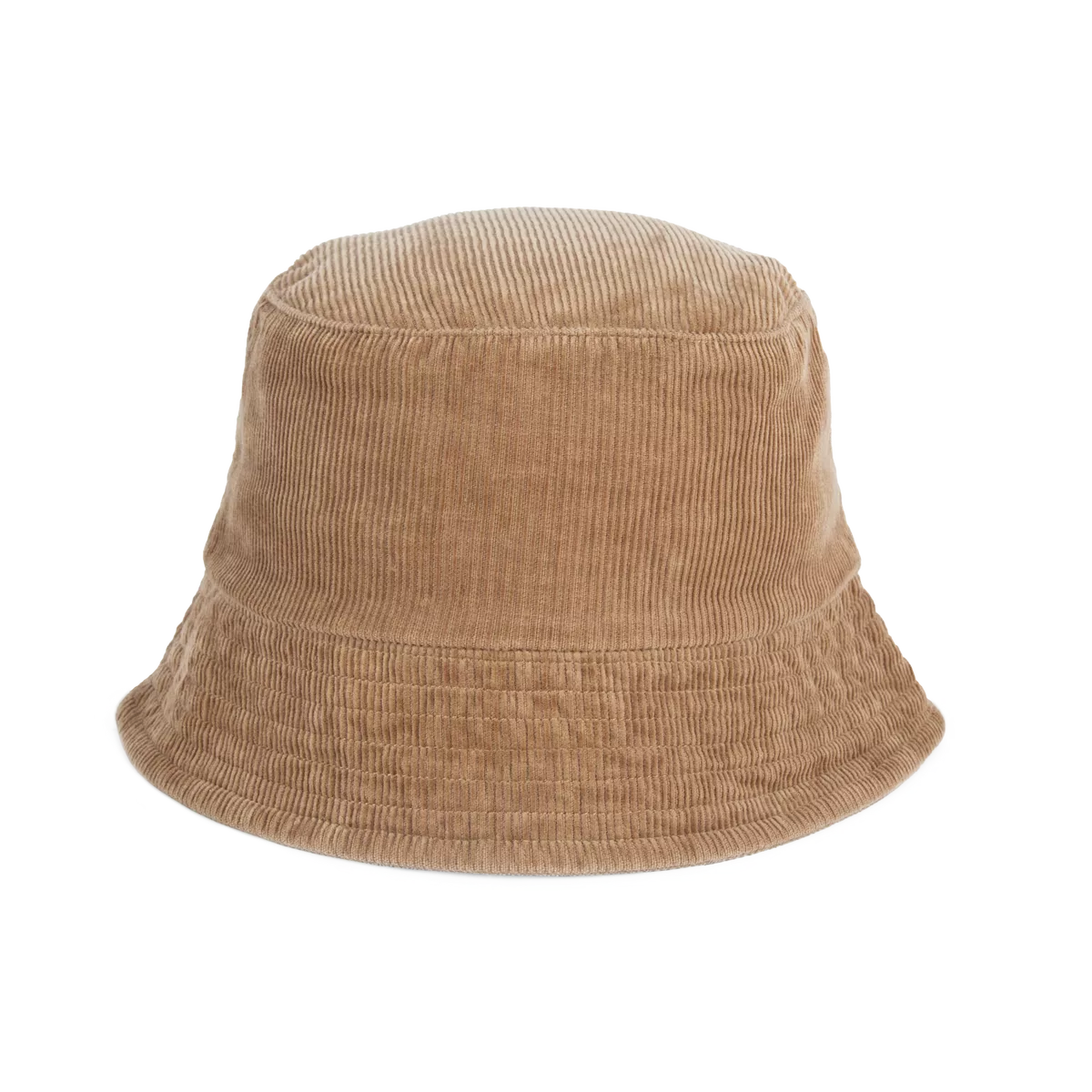 Ecologische uniseks ribfluwelen hoed Dark camel