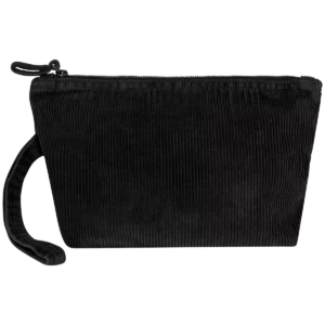 Ecologisch verwassen tasje van ribfluweel Washed black