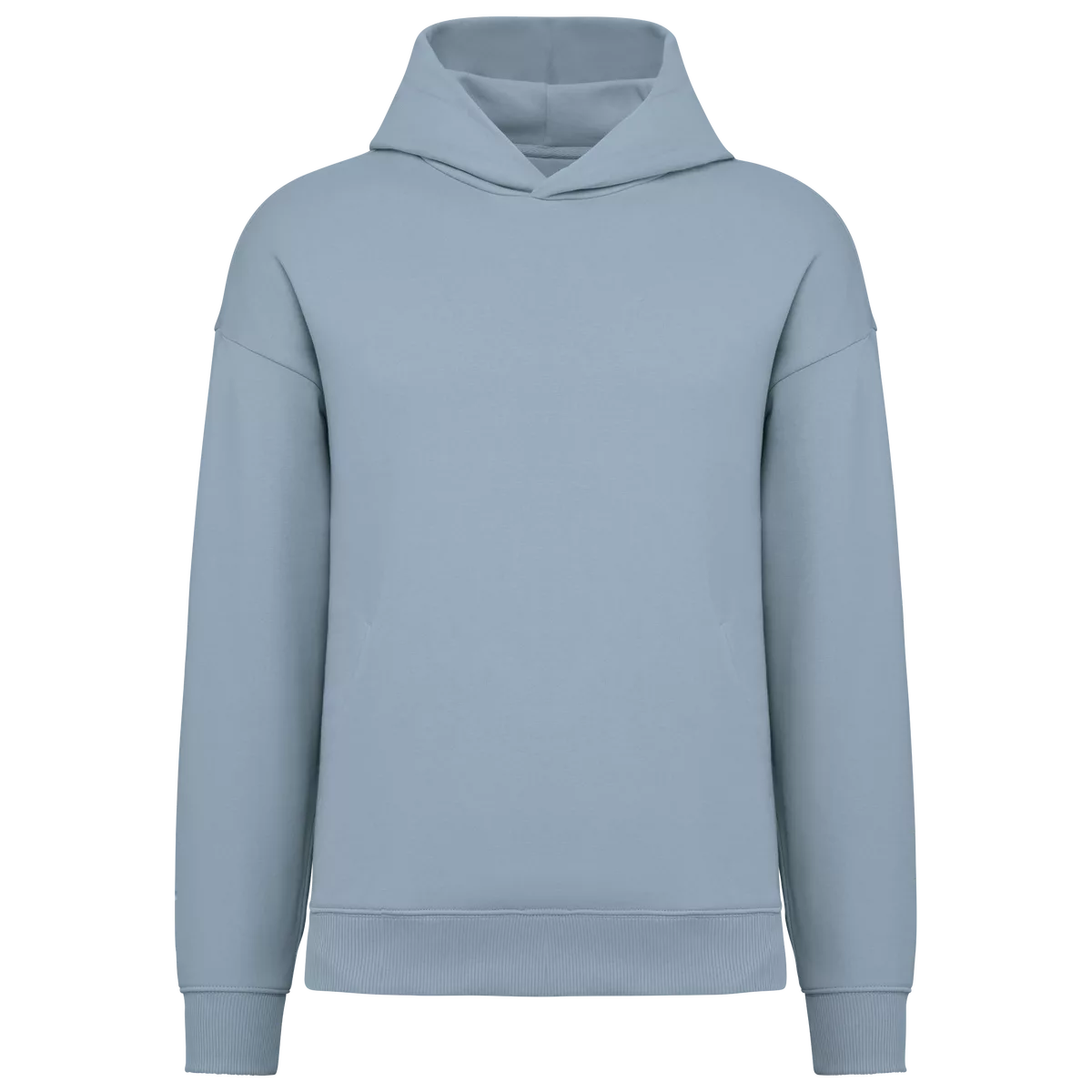 Ecologische uniseks oversized sweater met capuchon Aquamarine