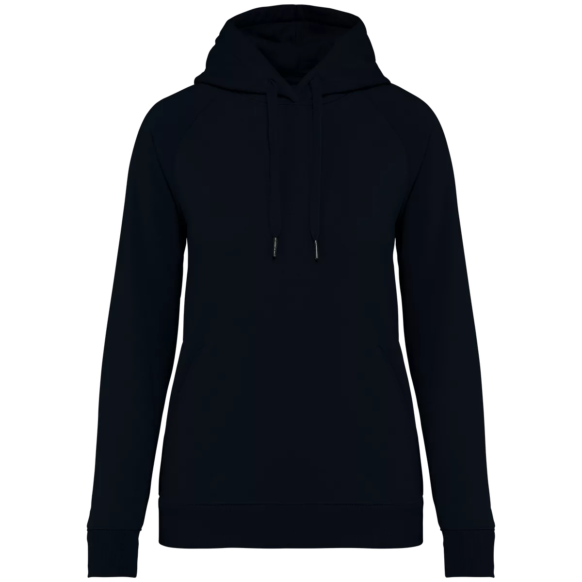 Ecologische damessweater met capuchon en raglanmouwen Black