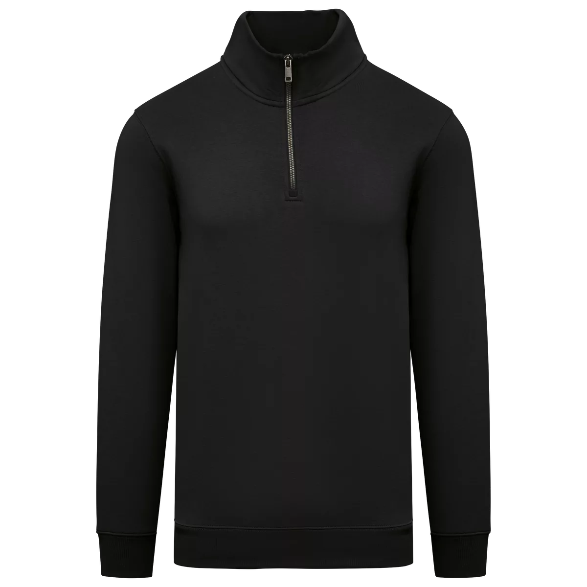 Ecologische herensweater met opstaande ritskraag Black