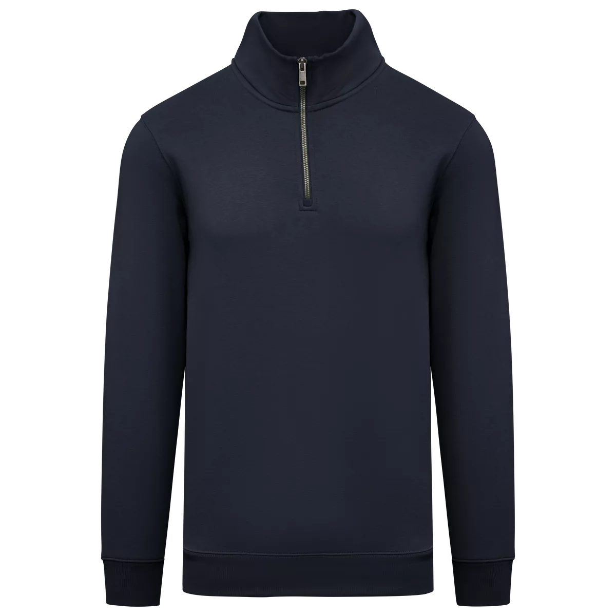 Ecologische herensweater met opstaande ritskraag Navy Blue