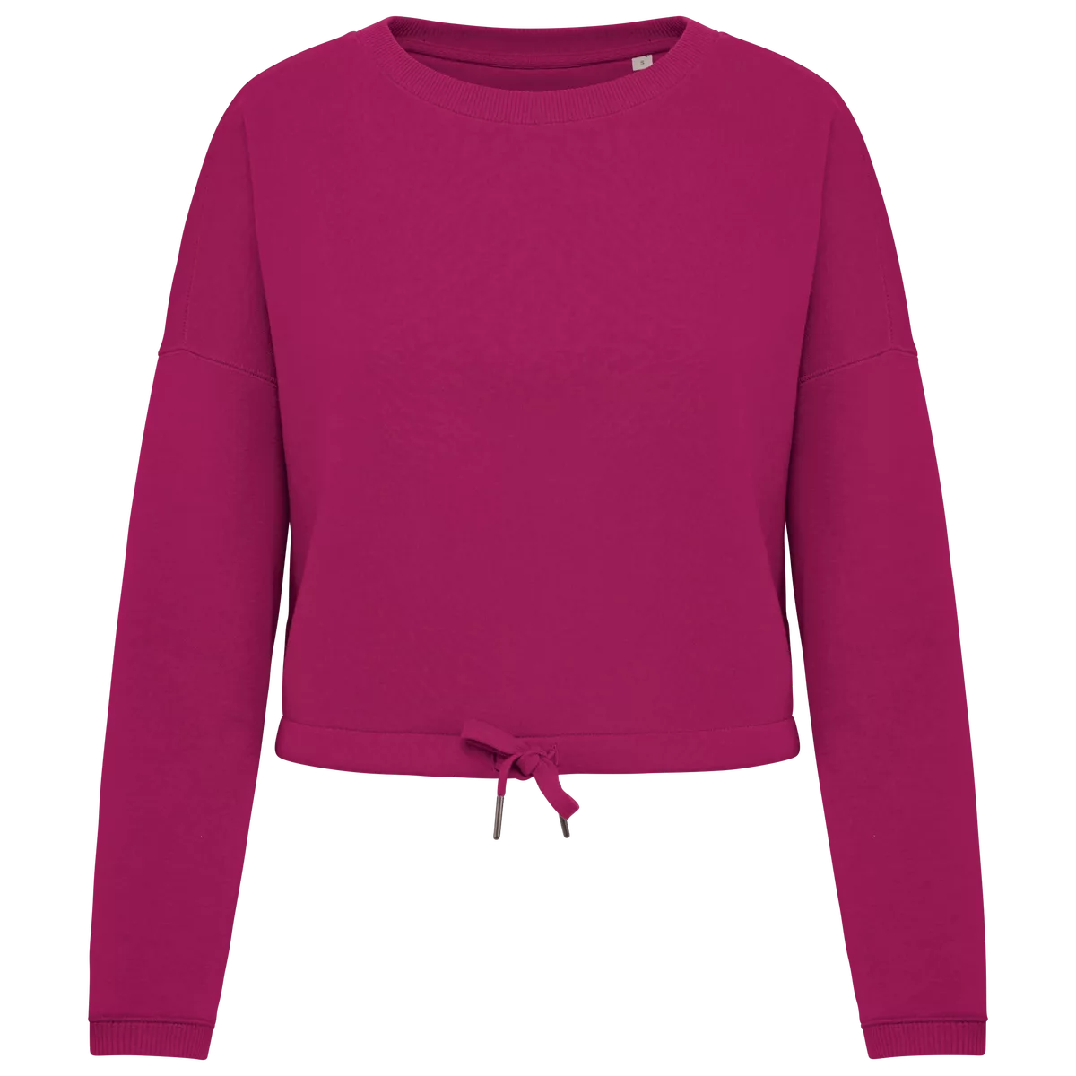 Ecologische cropped damessweater met ronde hals Cherry Purple