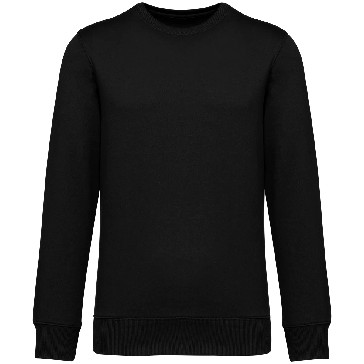 Ecologische uniseks sweater met ronde hals en verlaagde schouders French Terry Black
